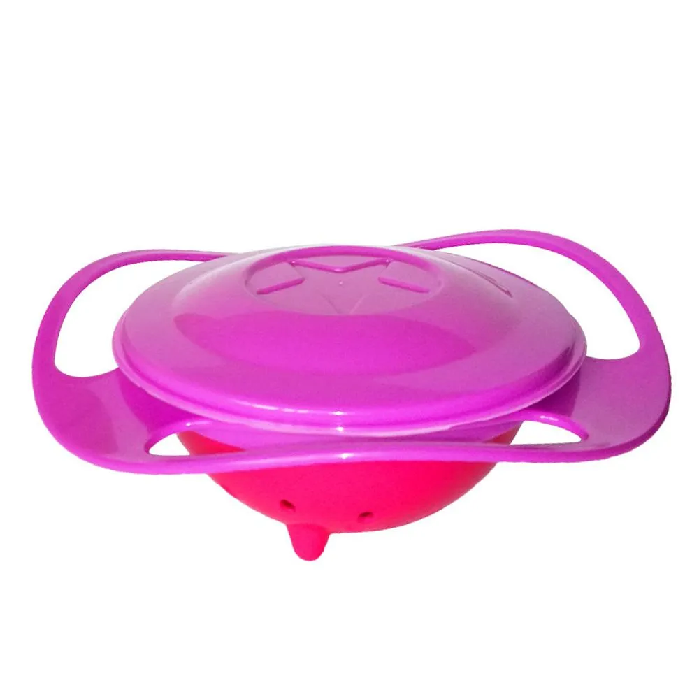 0617 Portable Non Spill Feeding Toddler Gyro Bowl 360 Degree Rotating Dish