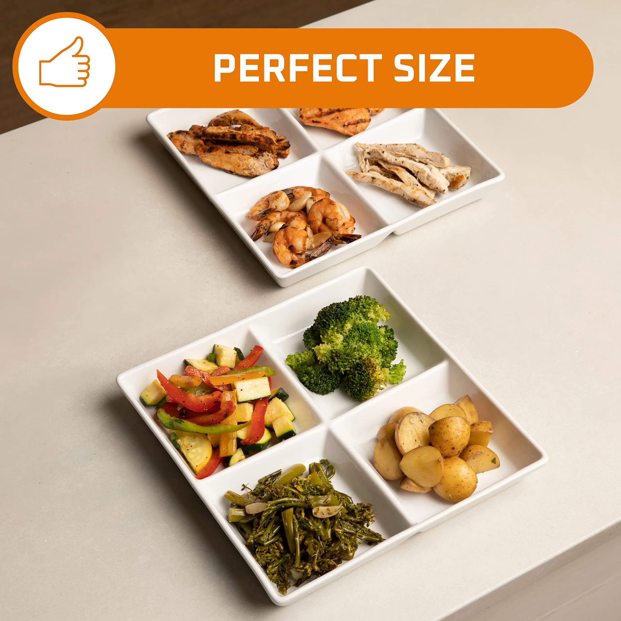 10 X 10-Inch Decorative Ceramic Appetizer 4 - Compartment Serving Platter Tray For Party