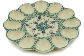 10" Egg Plate - Lucky Blue Clover