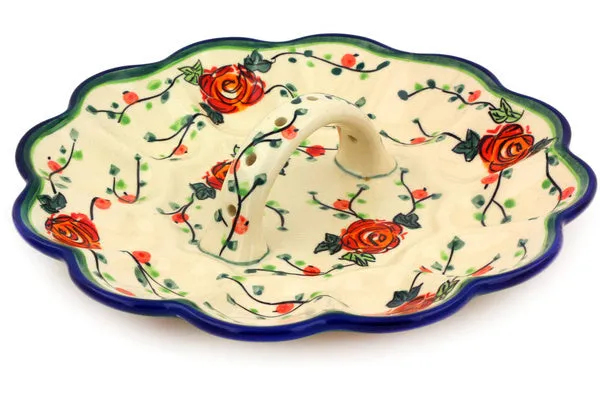 10" Egg Plate - Polish Roses