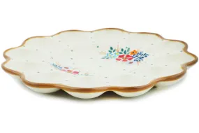 10" Egg Plate - Rustic Field Flowers Red