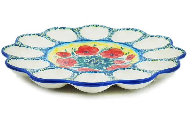 10" Egg Plate - Sunday Poppies