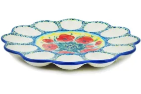 10" Egg Plate - Sunday Poppies