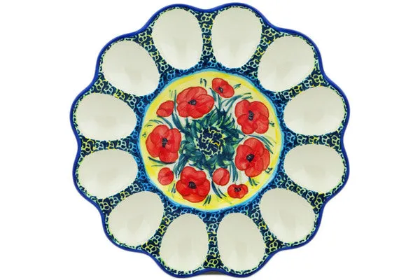 10" Egg Plate - Sunday Poppies