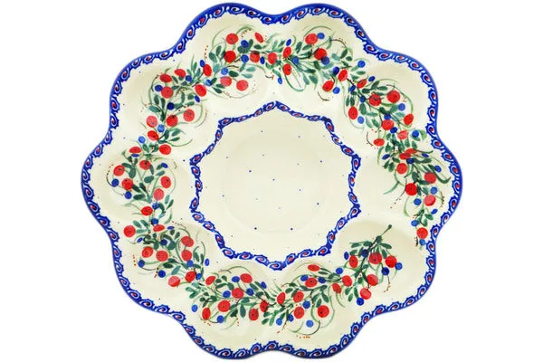 11" Egg Plate - Patriotic Blooms