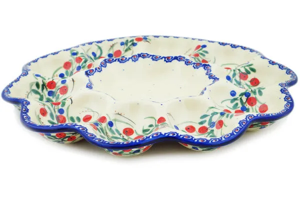 11" Egg Plate - Patriotic Blooms