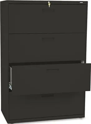 500 Series Four-Drawer Lateral File 36W X53-1/4H X19-1/4D Black