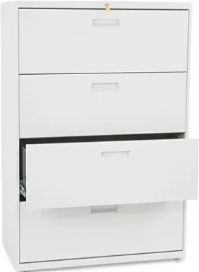 500 Series Four-Drawer Lateral File 36W X53-1/4H X19-1/4D Light Gray