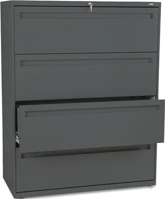 700 Series Four-Drawer Lateral File 42W X 19-1/4D Charcoal