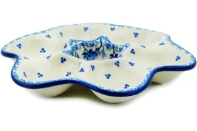 8" Egg Plate - Blue Grapevine