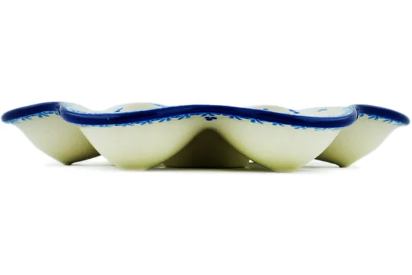 8" Egg Plate - Blue Grapevine