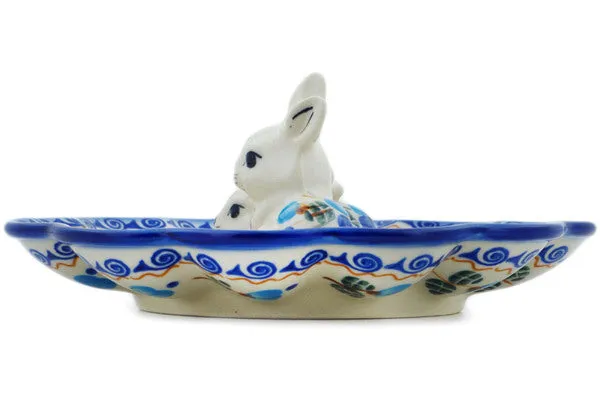 8" Egg Plate - Blue Pansy