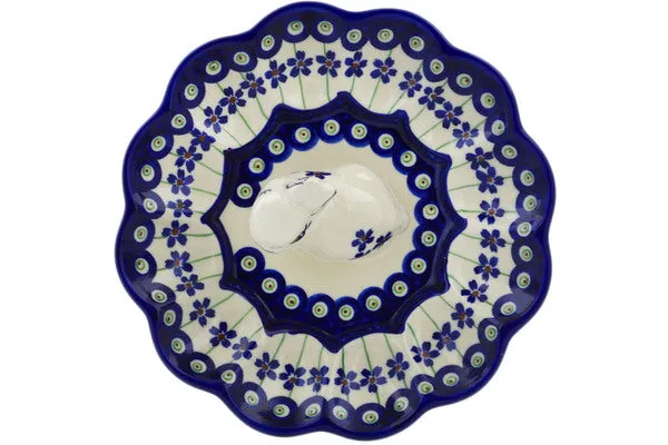 9" Egg Plate - Flowering Peacock