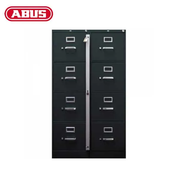 Abus - 07010 - Steel File Bar / Security Lock Bar for Locking File Cabinets - 1 to 5 Drawers - Optional Lengths