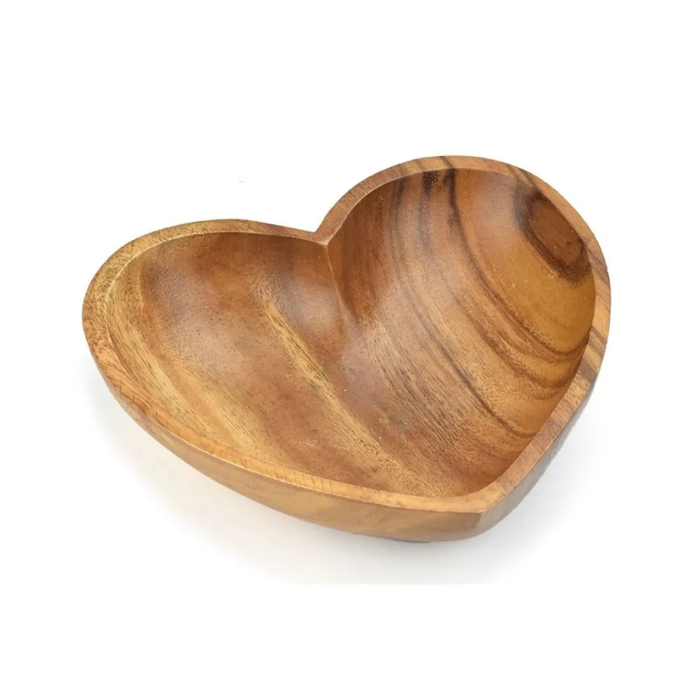 Acacia Wood Heart Bowl