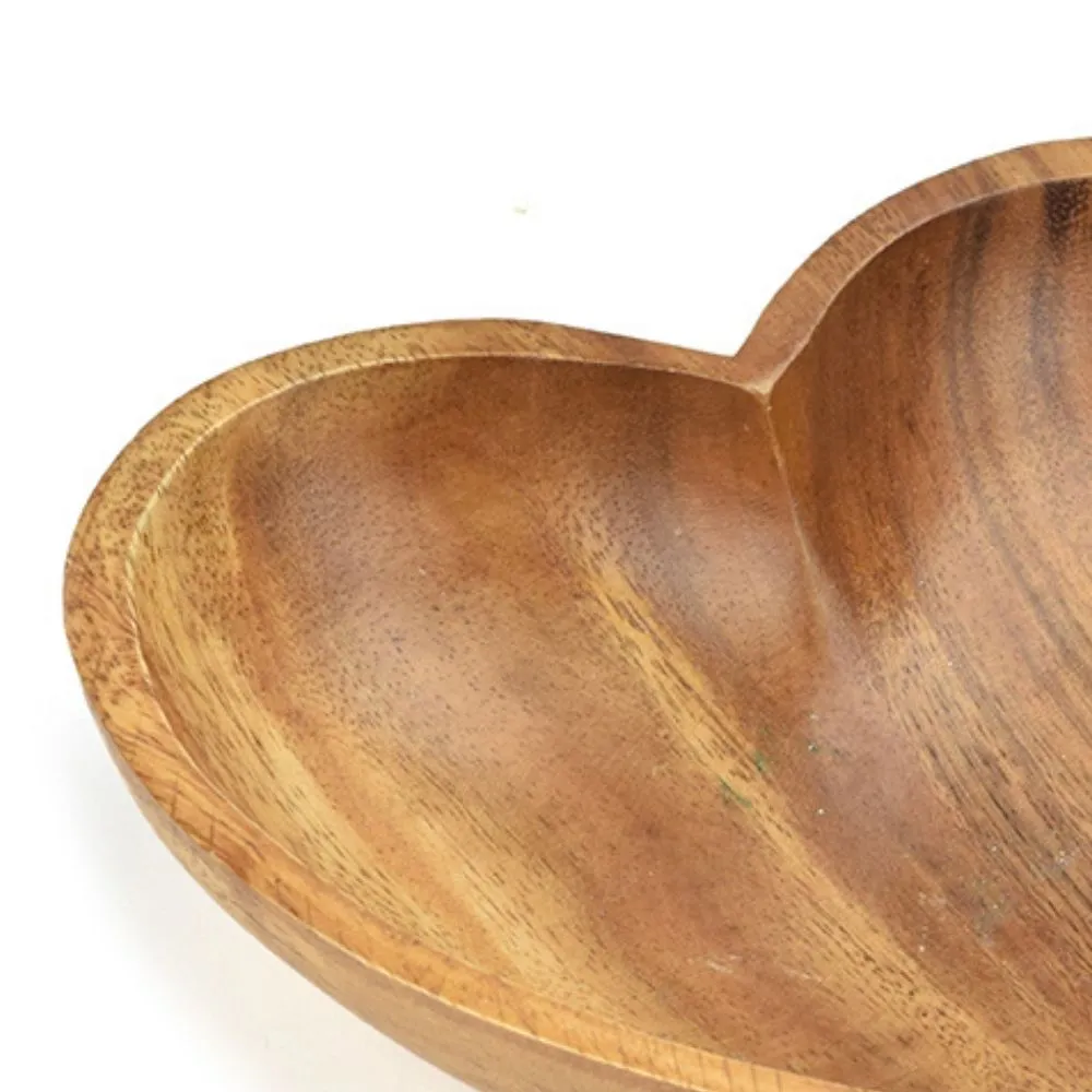 Acacia Wood Heart Bowl