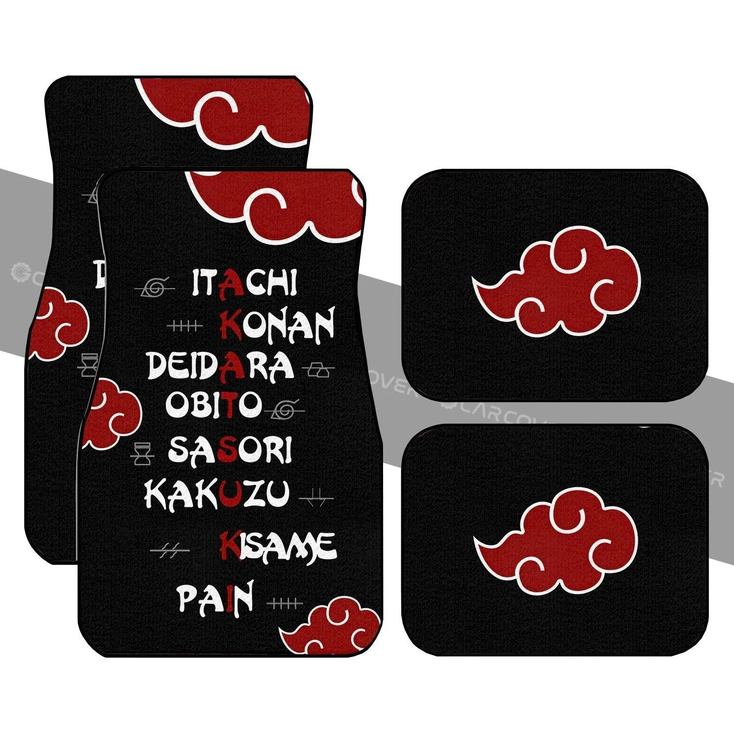 Akatsuki Member Names Car Floor Mats Custom Anime Car Accessories