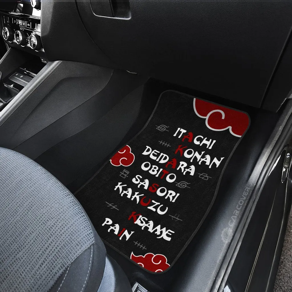 Akatsuki Member Names Car Floor Mats Custom Anime Car Accessories