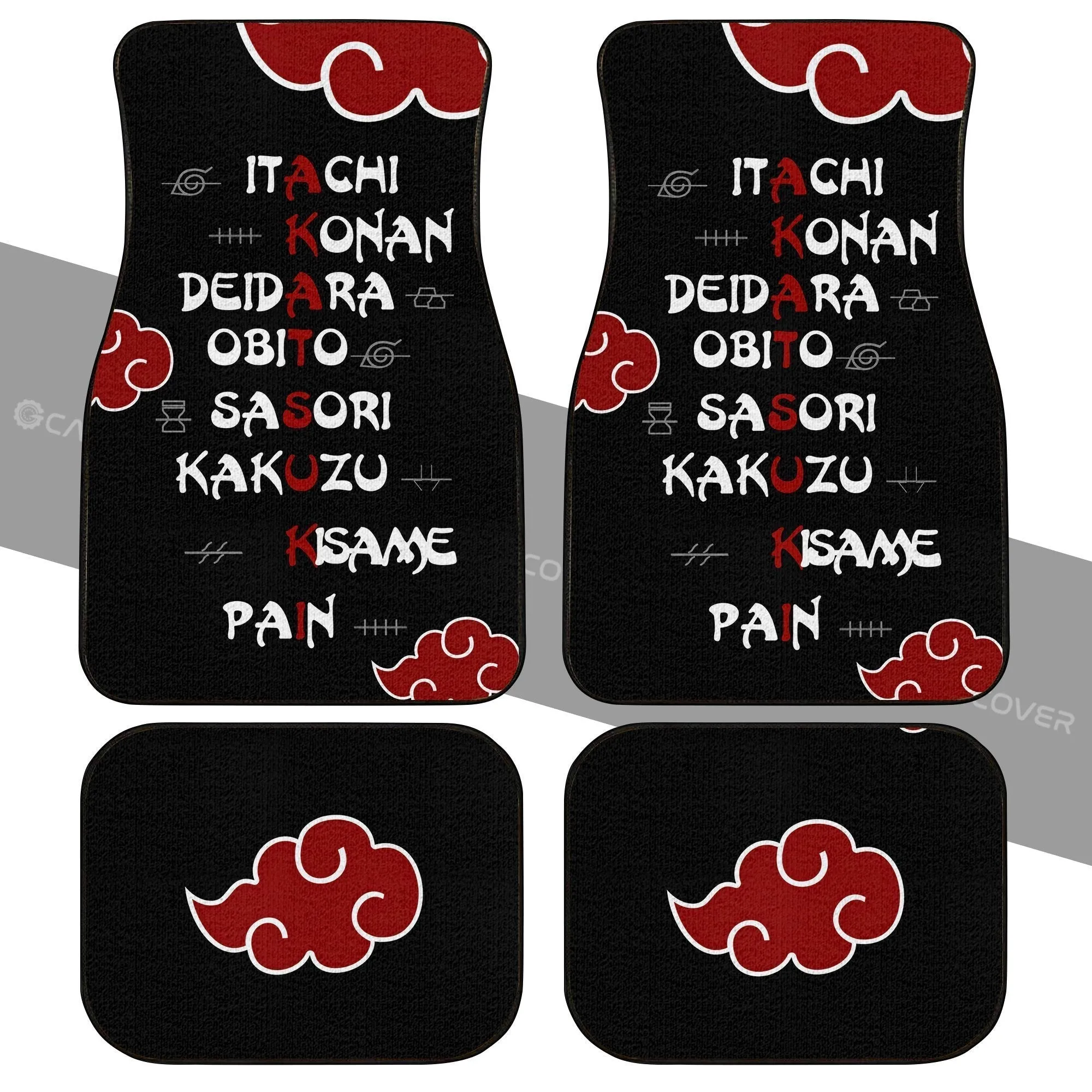 Akatsuki Member Names Car Floor Mats Custom Anime Car Accessories