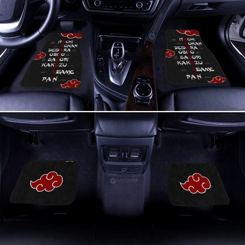 Akatsuki Member Names Car Floor Mats Custom Anime Car Accessories