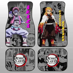 Akaza And Rengoku Car Floor Mats Custom Mix Mangas