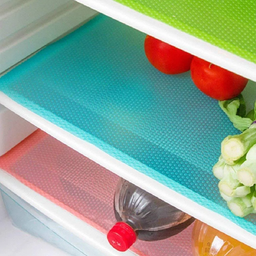 AKINLY 9 Pack Refrigerator Mats,Washable Fridge Mats Liners Easy to Clear Fridge Pads Mat Shelves Drawer Table Mats Refrigerator Liners for Shelves,3Red/3Green/3Blue