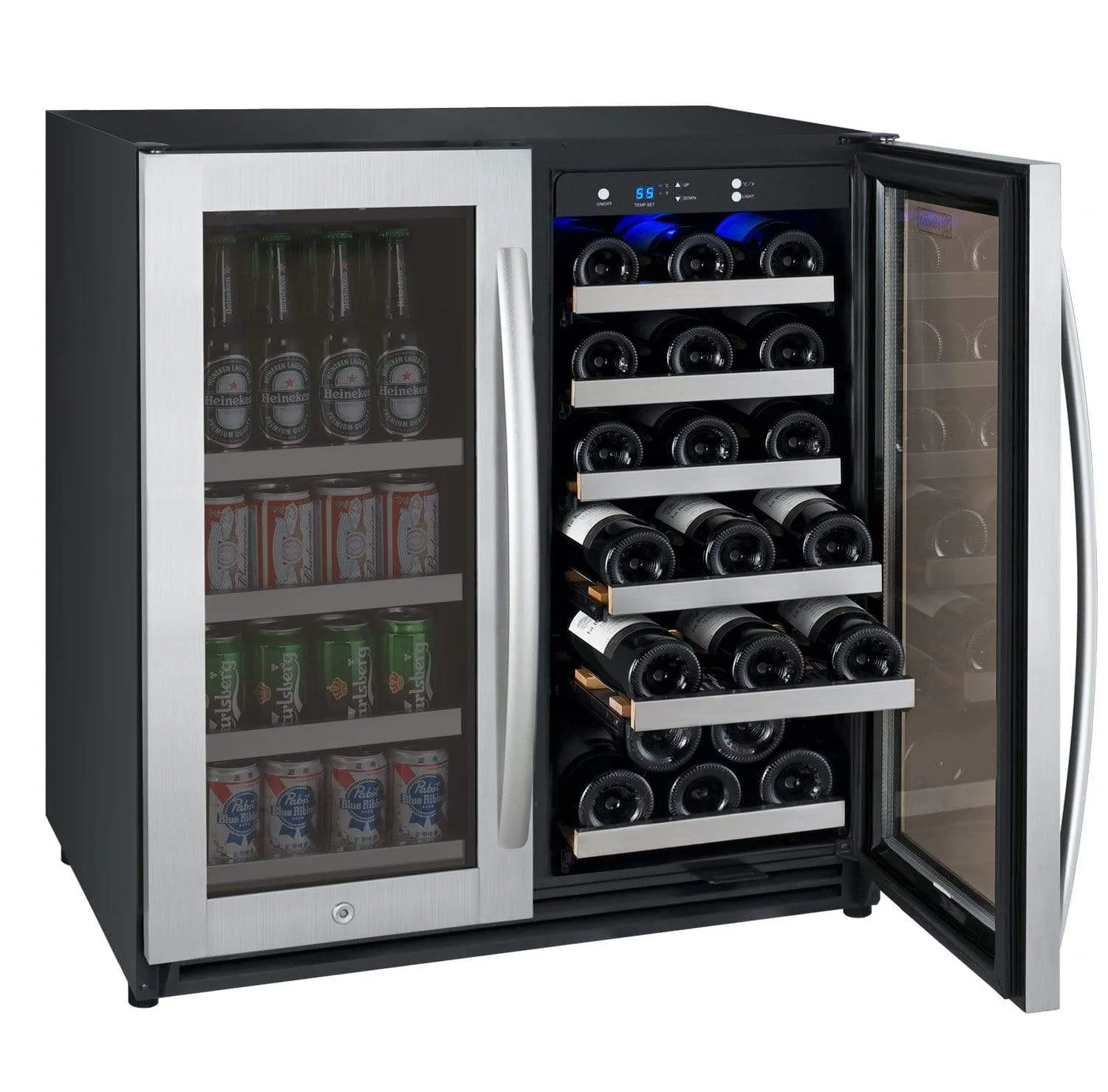 Allavino FlexCount II Tru-Vino 1.0 Amps 30 Bottle/88 Can Dual Zone Beverage/Wine Fridge VSWB30-2SF20