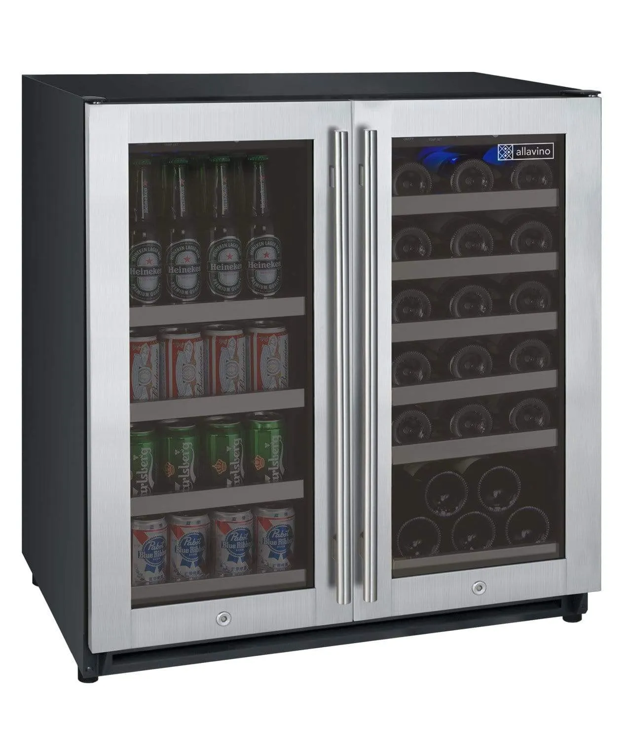 Allavino FlexCount II Tru-Vino 1.0 Amps 30 Bottle/88 Can Dual Zone Beverage/Wine Fridge VSWB30-2SF20