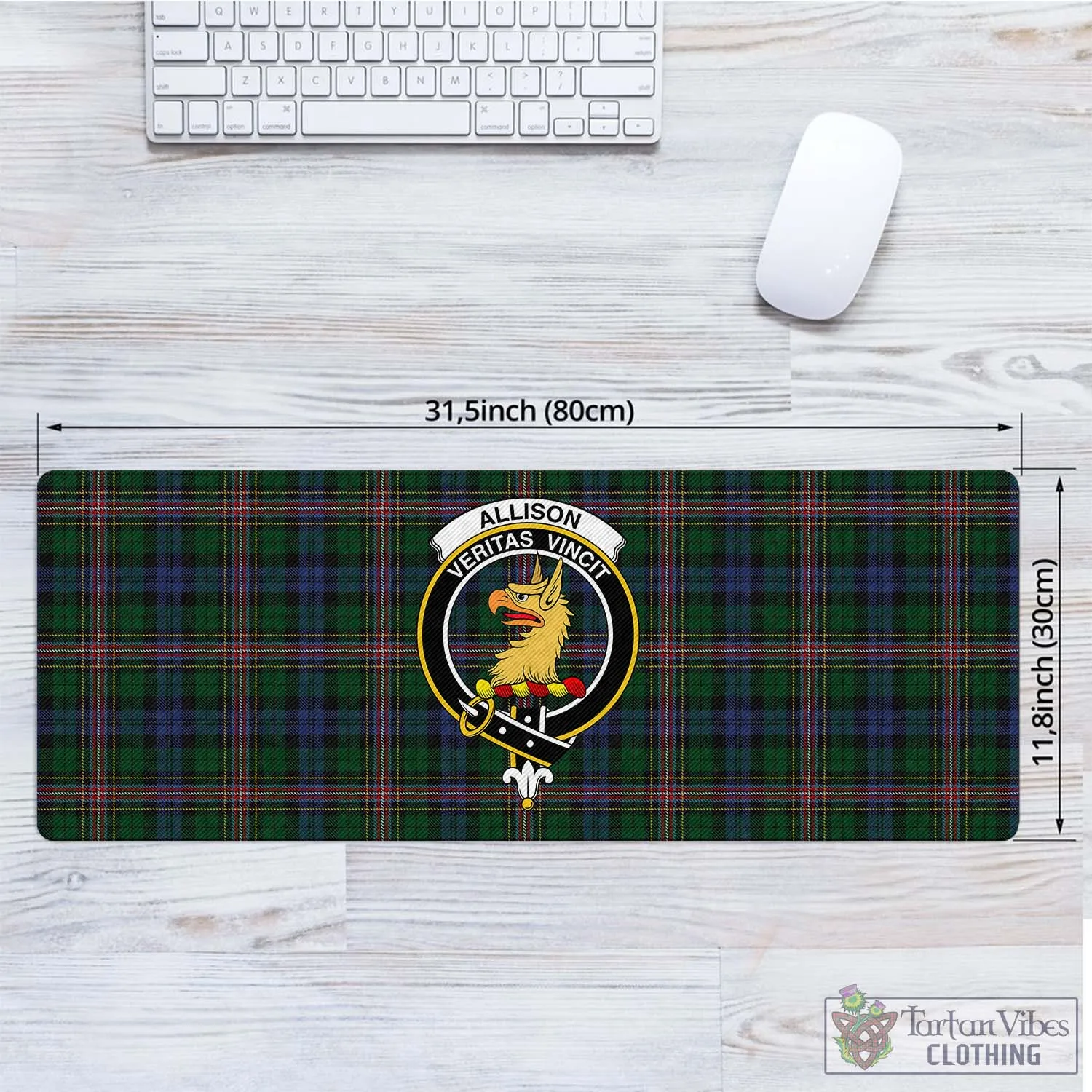 Allison Tartan Mouse Pad with Family Crest