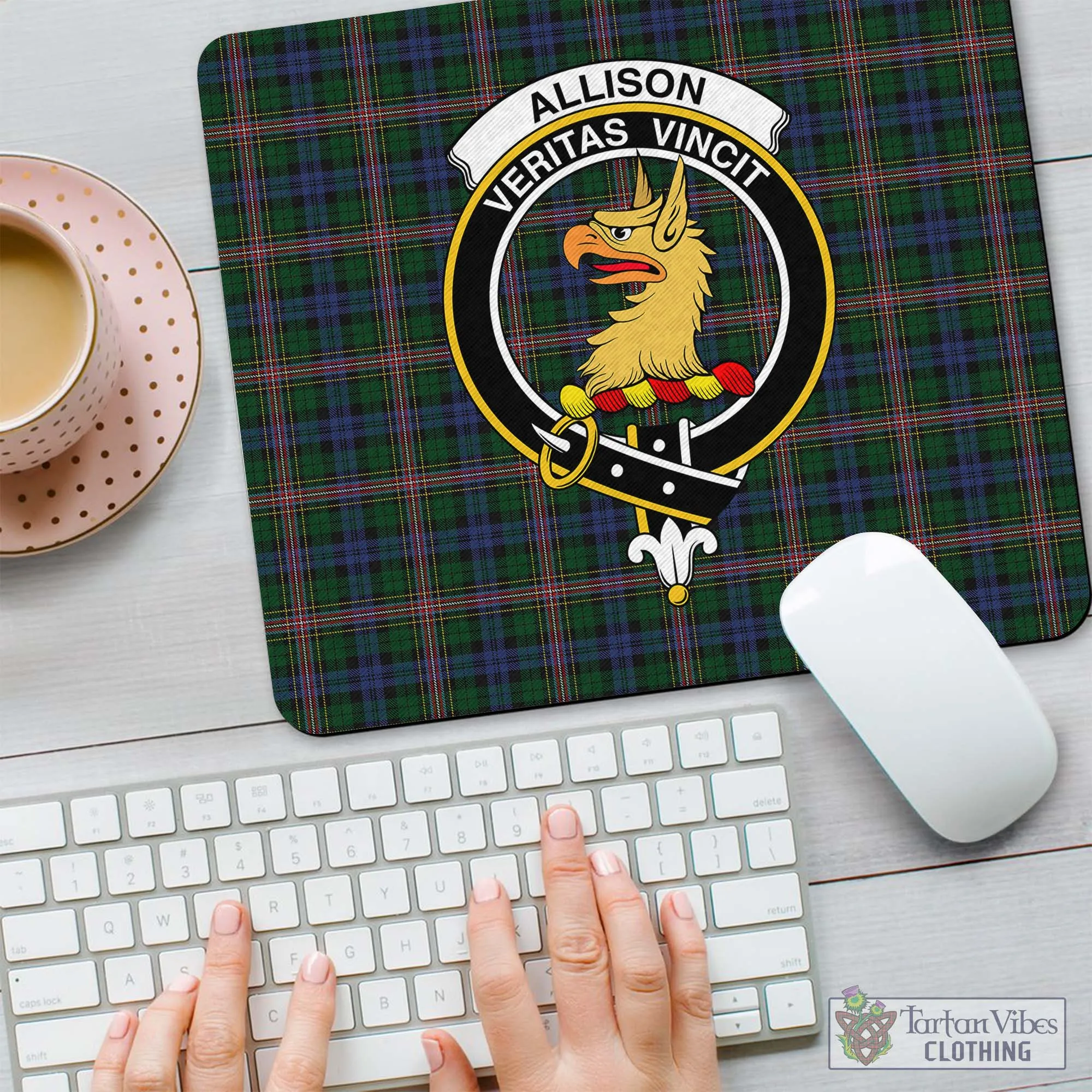 Allison Tartan Mouse Pad with Family Crest