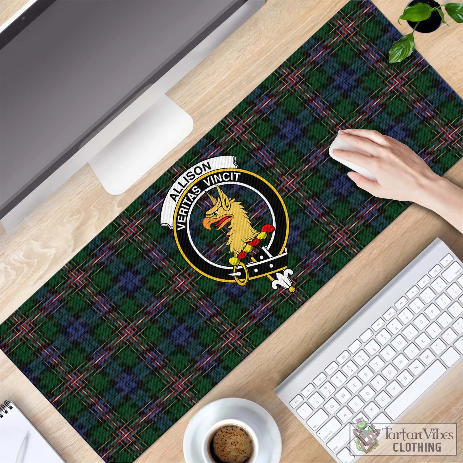 Allison Tartan Mouse Pad with Family Crest