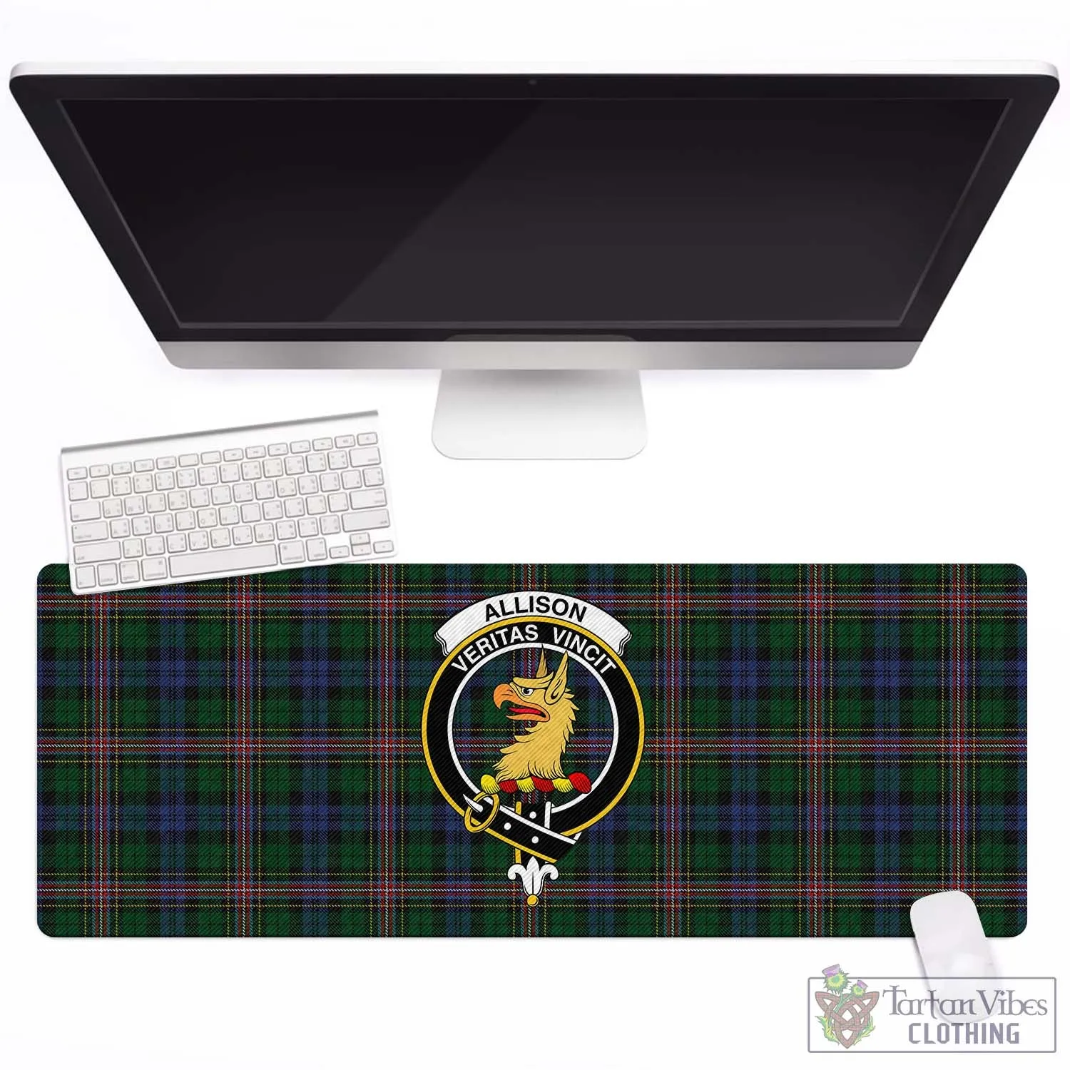 Allison Tartan Mouse Pad with Family Crest