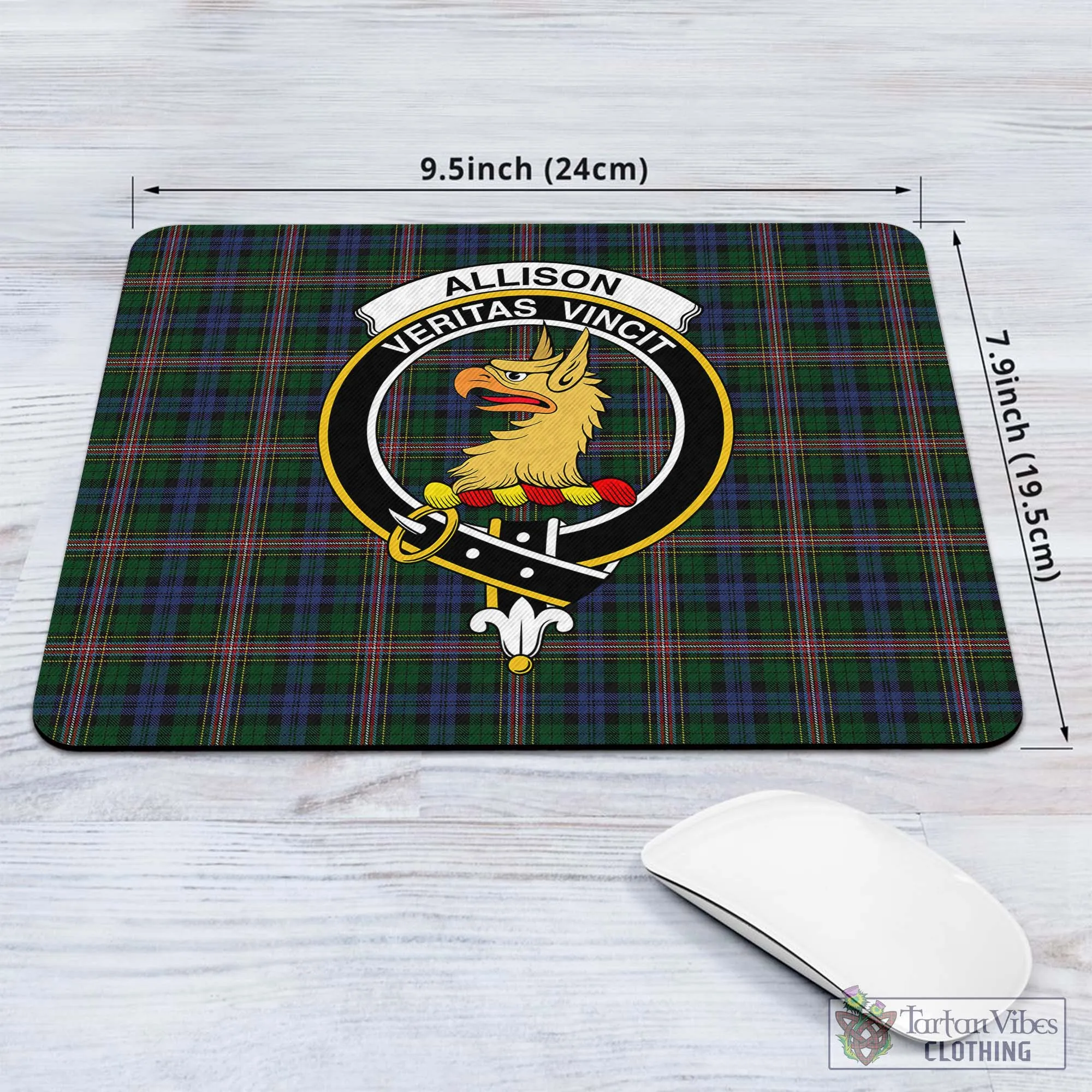 Allison Tartan Mouse Pad with Family Crest