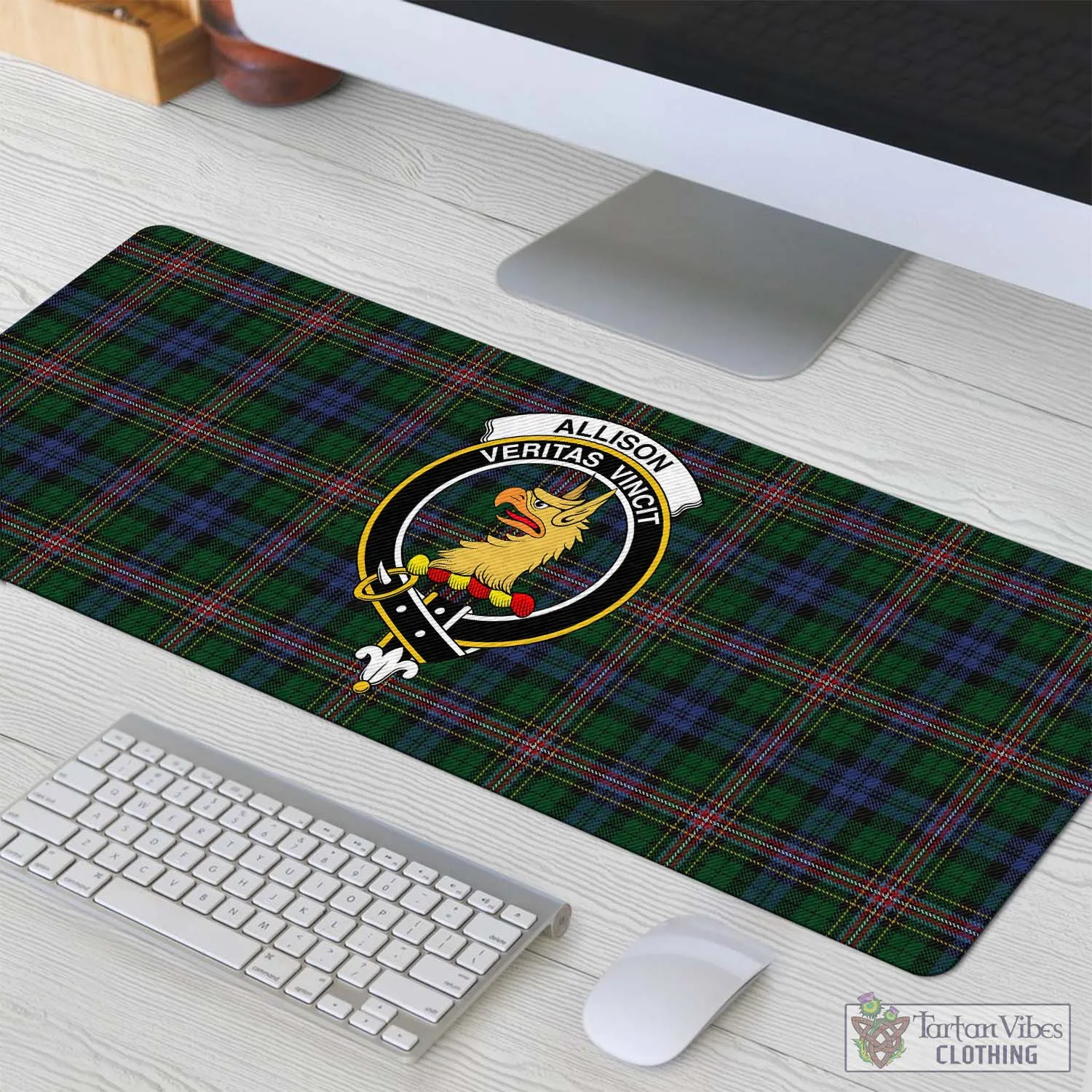 Allison Tartan Mouse Pad with Family Crest