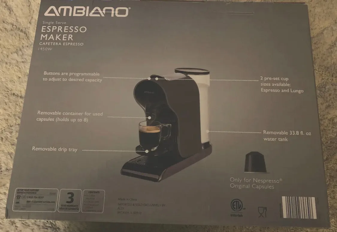 Ambiano Coffee Nespresso Capsule Machine   100ct Case of Borbone Pods