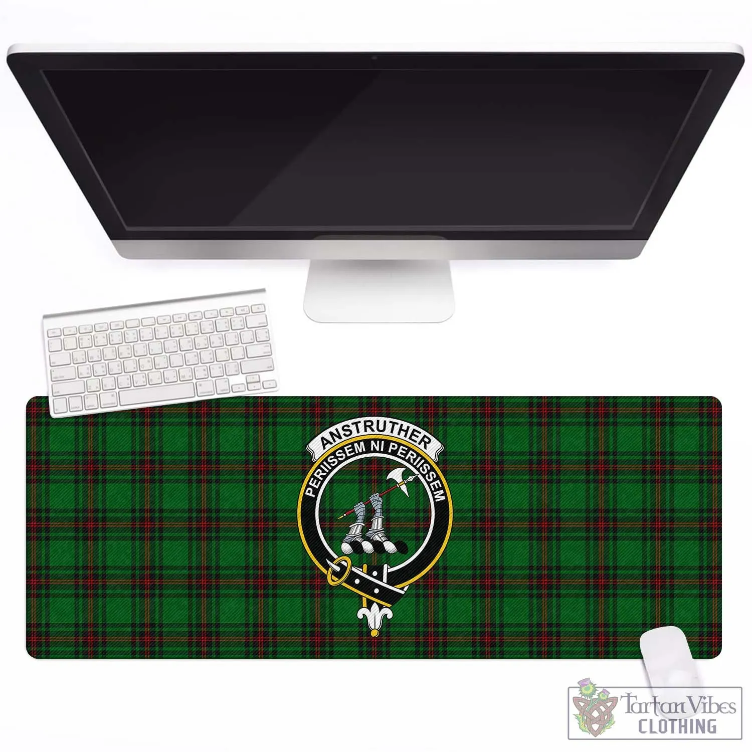 Anstruther Tartan Mouse Pad with Family Crest