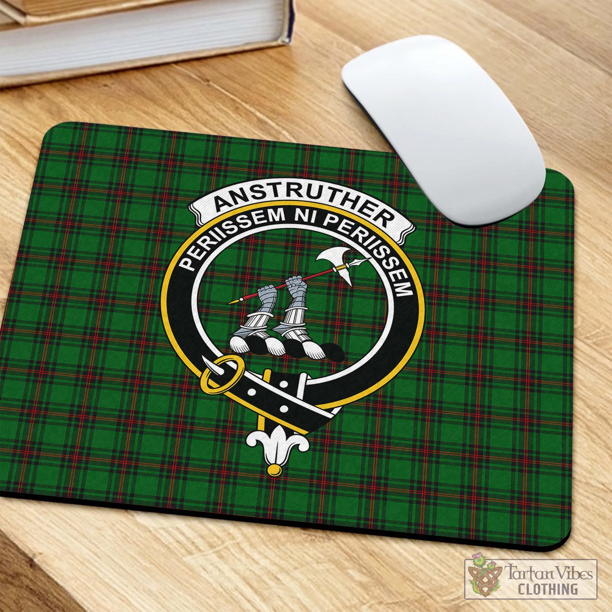 Anstruther Tartan Mouse Pad with Family Crest