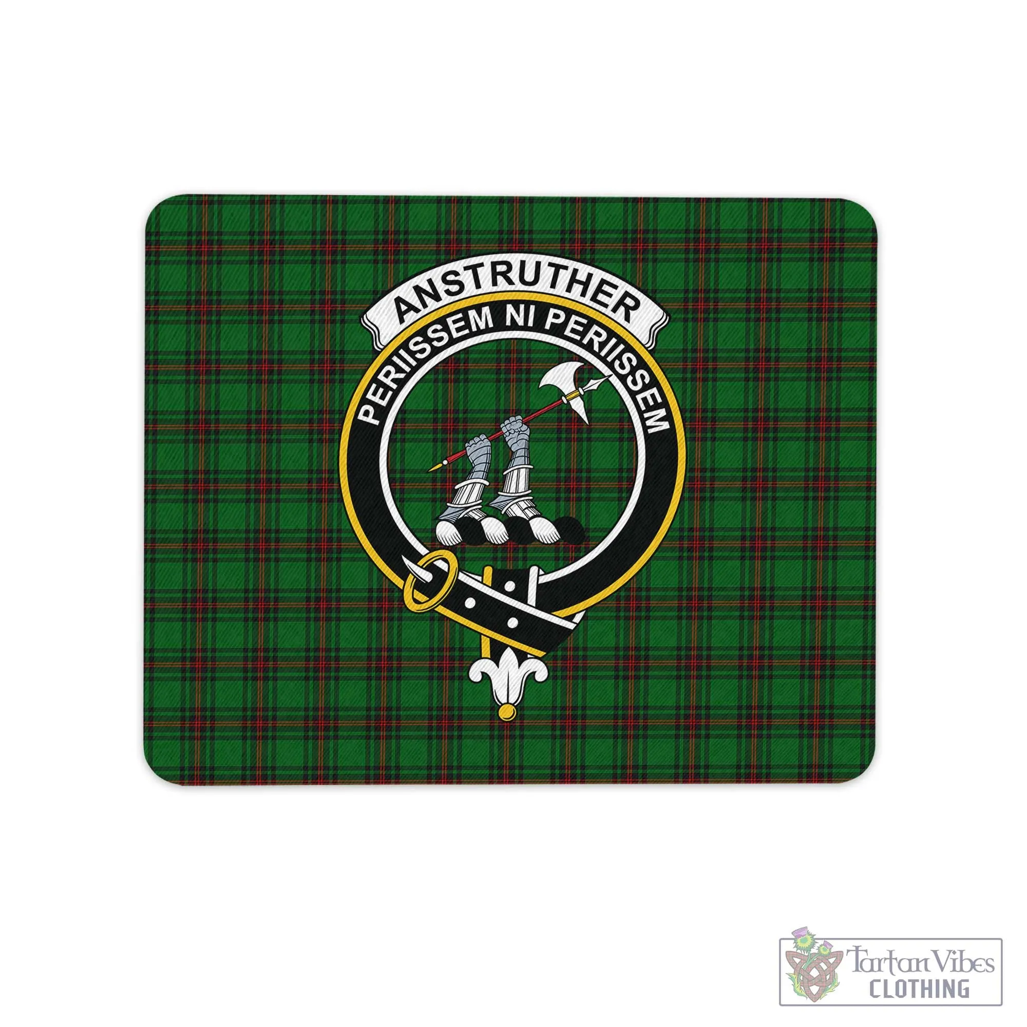 Anstruther Tartan Mouse Pad with Family Crest