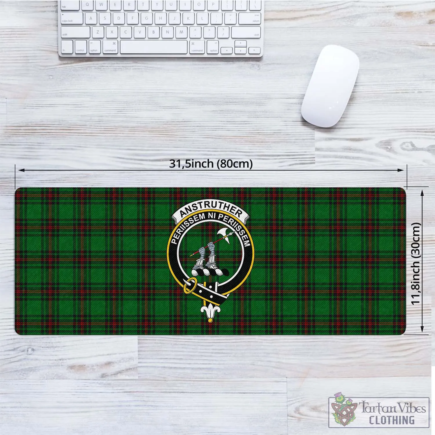 Anstruther Tartan Mouse Pad with Family Crest