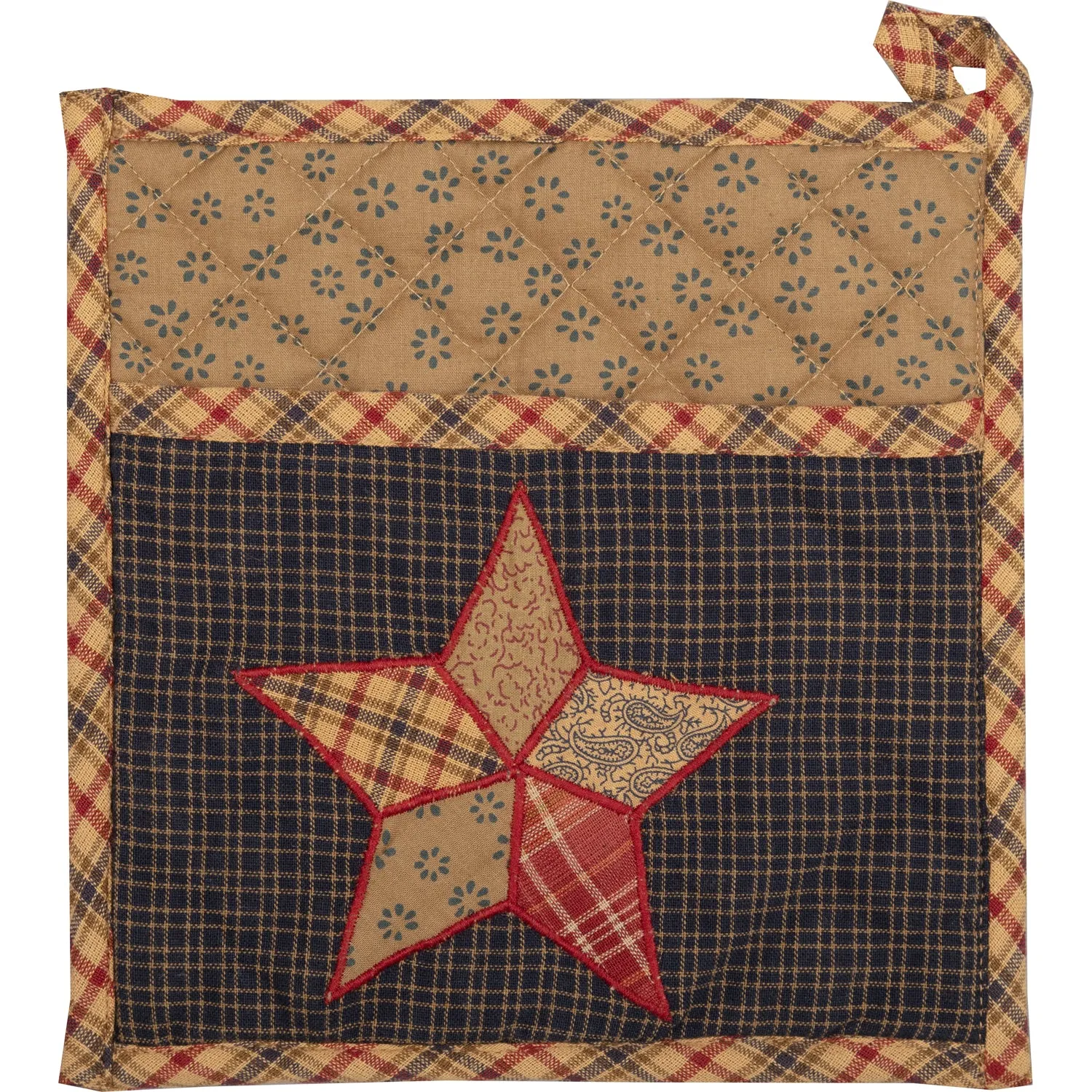 Arlington Pot Holder with Pocket & Patchwork Star 8x8