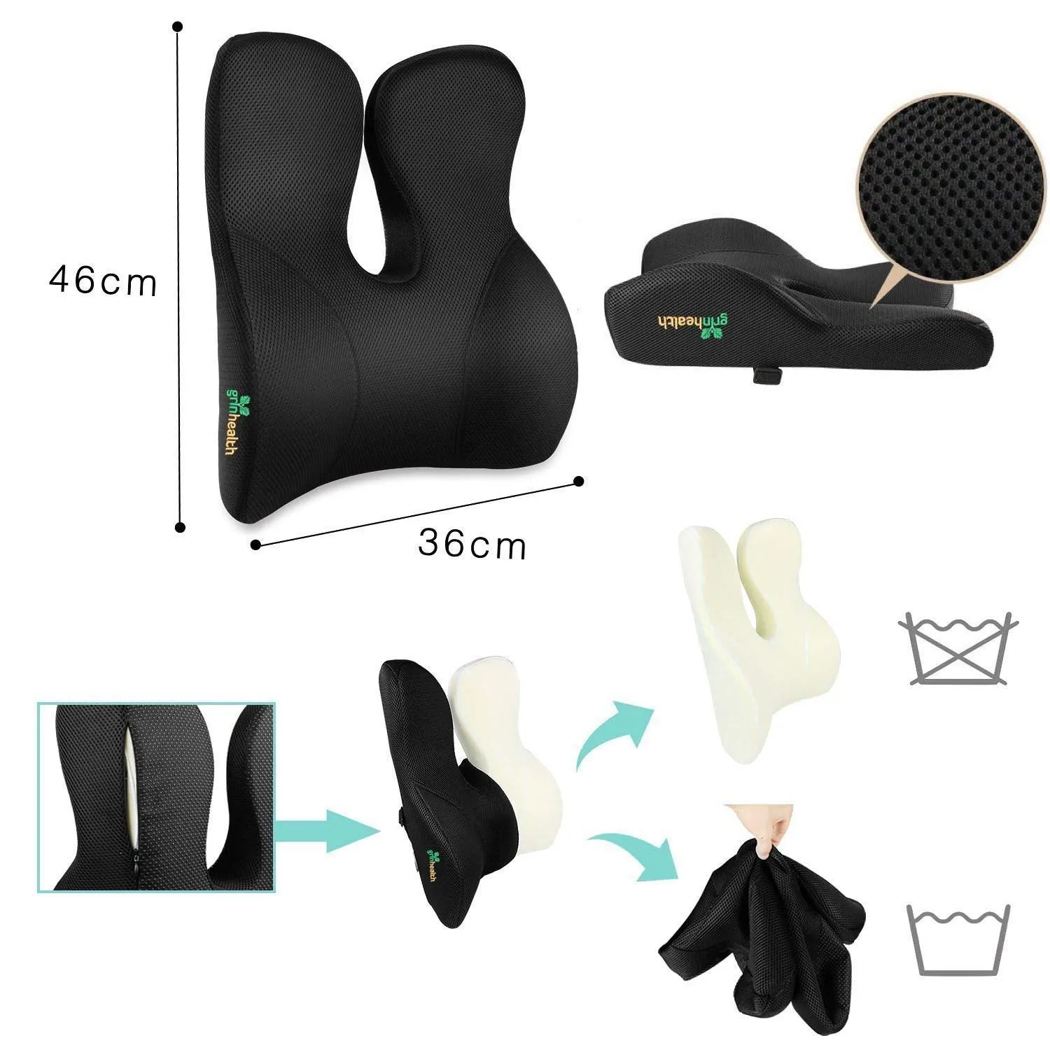 Back & Lumbar Support (Rabbit Ears)