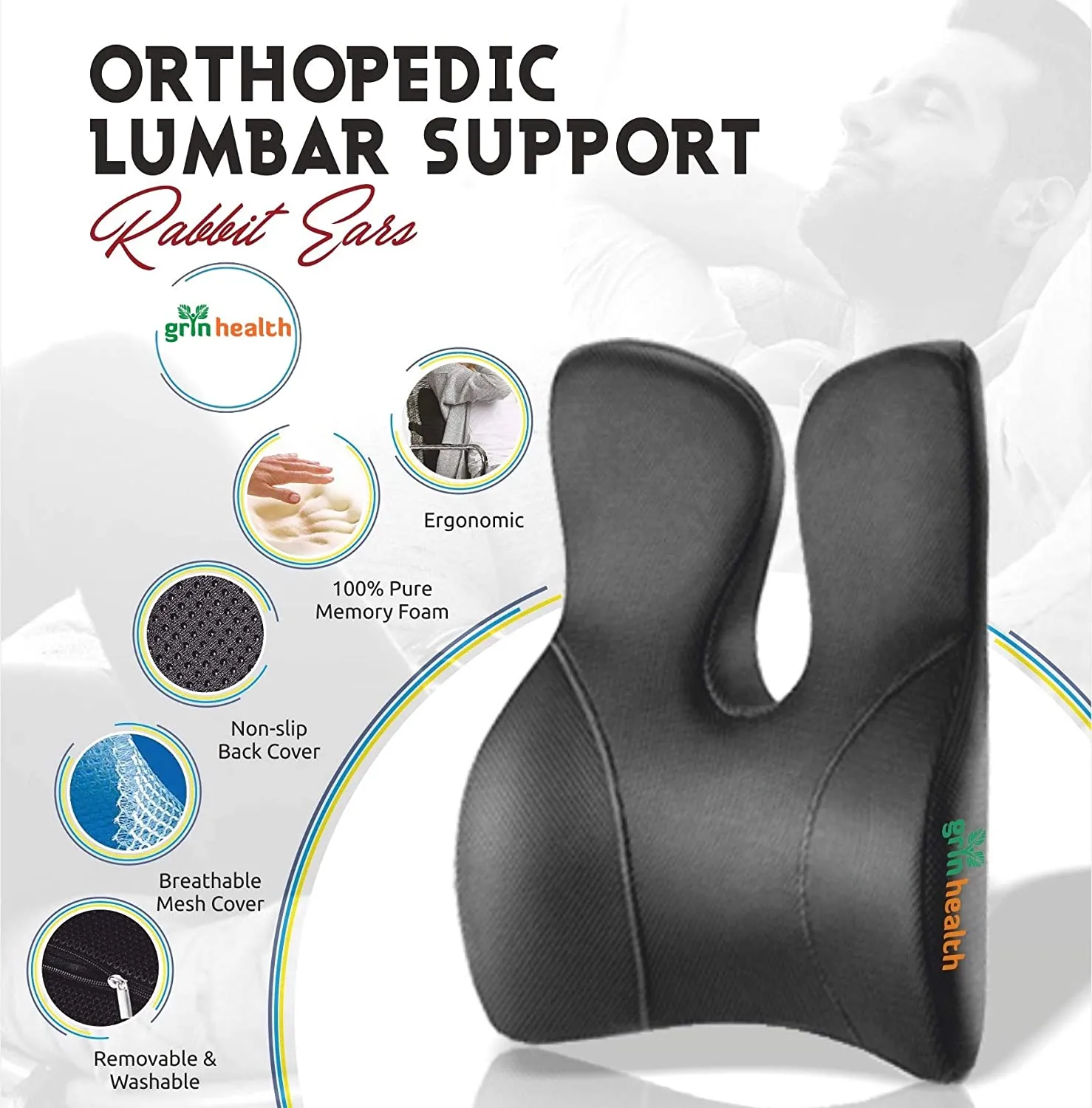 Back & Lumbar Support (Rabbit Ears)