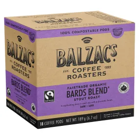 Balzac's Bard's Blend 100% Compostable Keurig® Coffee Pods, 18 Pack