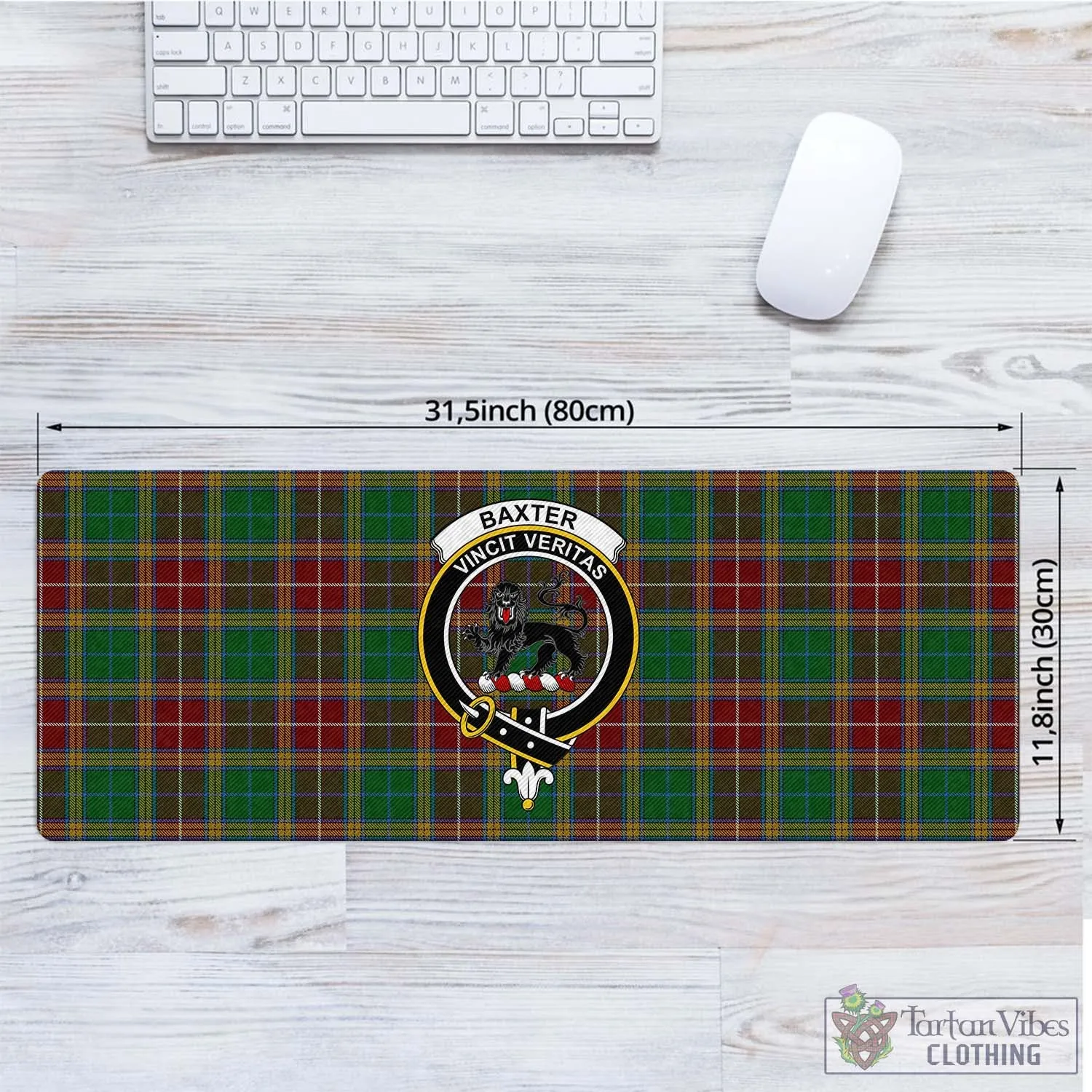 Baxter Tartan Mouse Pad with Family Crest