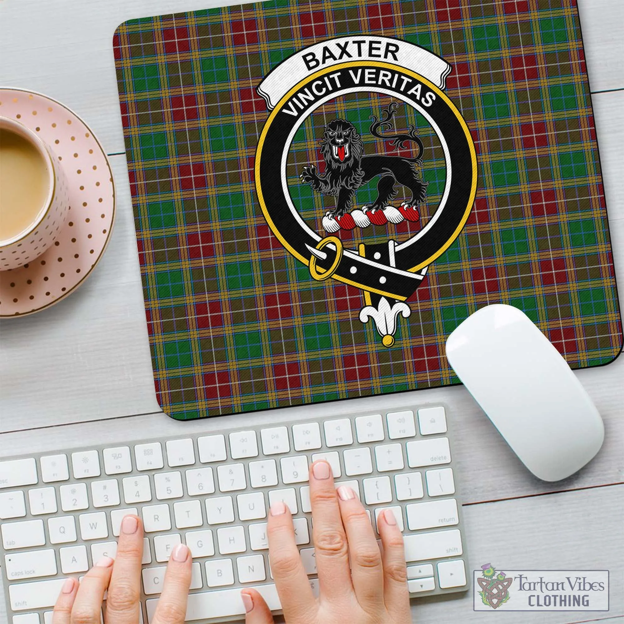 Baxter Tartan Mouse Pad with Family Crest