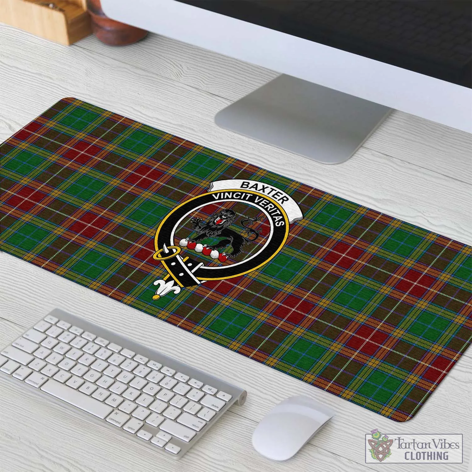 Baxter Tartan Mouse Pad with Family Crest