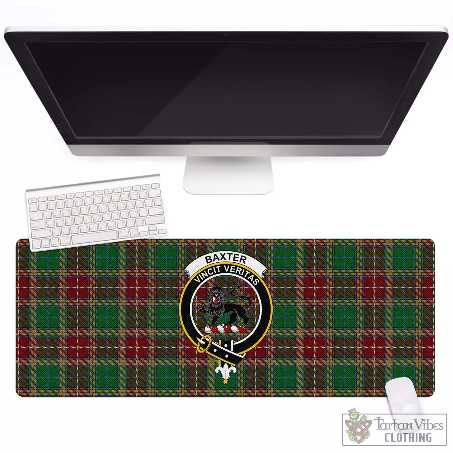 Baxter Tartan Mouse Pad with Family Crest