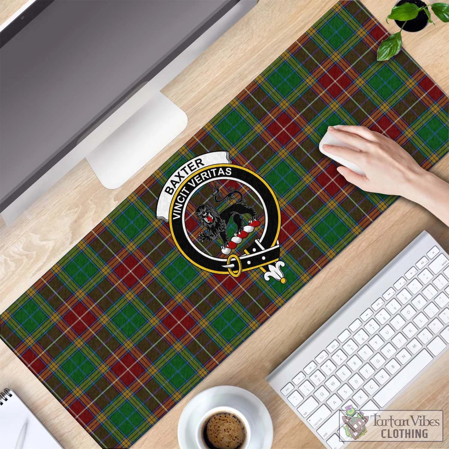 Baxter Tartan Mouse Pad with Family Crest