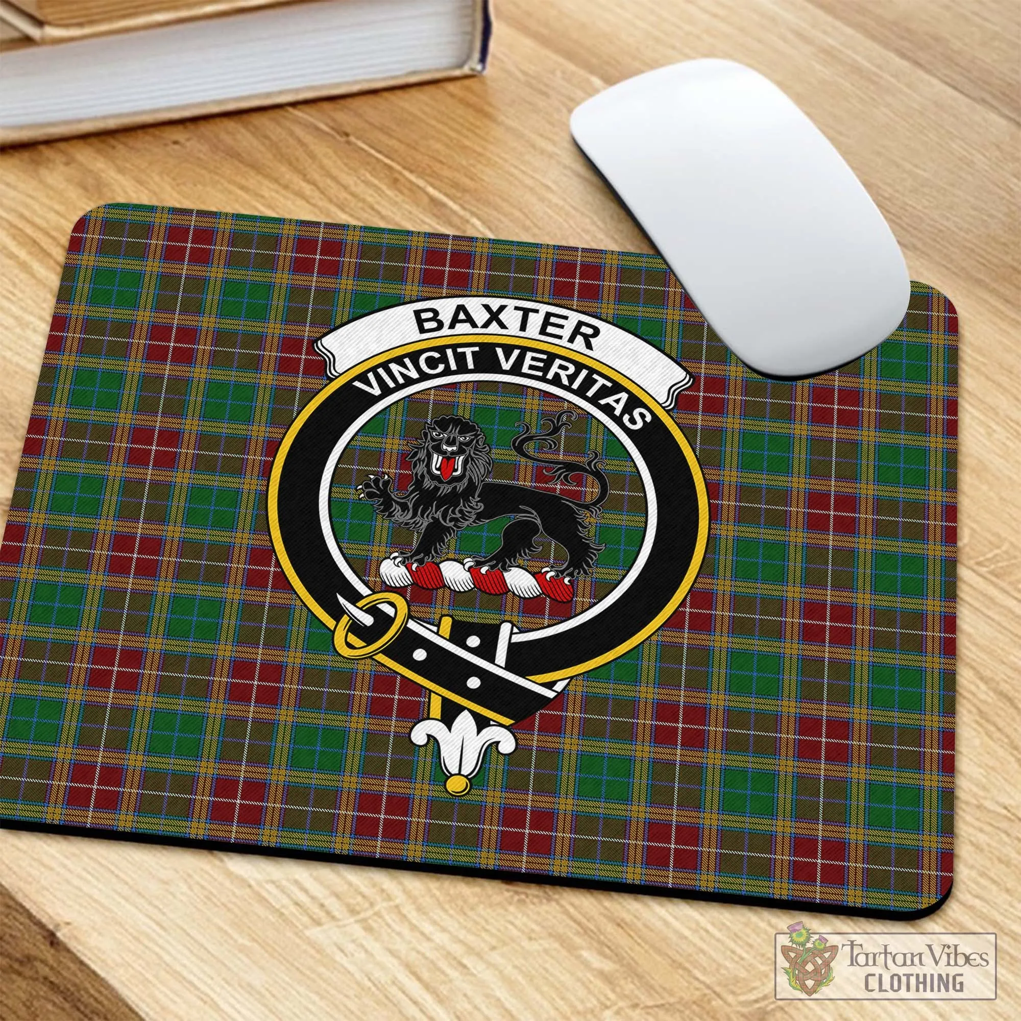 Baxter Tartan Mouse Pad with Family Crest