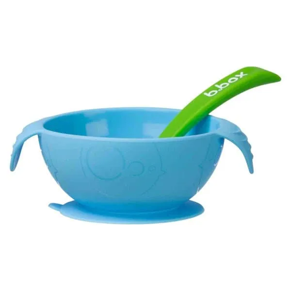 B.Box First Feeding Bowl Suction Set with Spoon- Ocean Breeze Blue Green